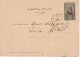 Argentine Entier Postal 1901 Pour Santa Fé - Postwaardestukken