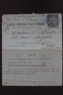 France Carte Pneumatique Fermée Sans Date  6 Lines - Pneumatiques