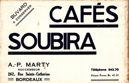 BUVARD RARE CAFES SOUBIRA A BORDEAUX - Café & Thé