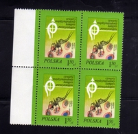 POLONIA POLAND POLSKA 1978 MALARIA PALUDISME 1.50s BLOCK QUARTINA BLOC MNH - Carnets