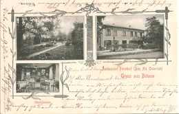 BÜTZOW Mecklenburg Restaurant Forsthof Besitzer Ad Osterloh Jugendstil Rahmen Gelaufen 2.12.1899 - Buetzow