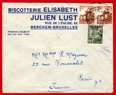 -- LETTRE à  ENTÊTE / BISCOTTERIE ELISABETH / JULIEN LUST / BERCHEM- BRUXELLES -- - Lebensmittel