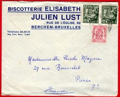 -- LETTRE à  ENTÊTE / BISCOTTERIE ELISABETH / JULIEN LUST / BERCHEM- BRUXELLES -- - Food