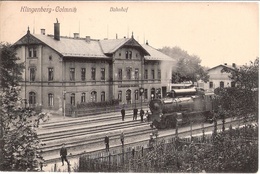 KLINGENBERG Colmnitz Bahnhof Dampflok Gleisseite Dresden Werdau Belebt Gelaufen 17.4.1911 - Klingenberg (Sachsen)