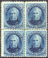 US #185 Block Of 4  Mint Hinged 5c Taylor From 1879 - Unused Stamps