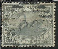 WESTERN AUSTRALIA OCCIDENTALE 1890 1893 SWAN CIGNO TWO PENCE 2p USATO USED OBLITERE' - Used Stamps