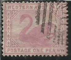WESTERN AUSTRALIA OCCIDENTALE 1888 SWAN CIGNO ONE PENNY 1p USATO USED OBLITERE' - Used Stamps