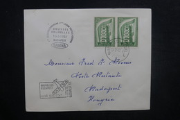 BELGIQUE - Enveloppe 1er Vol Bruxelles / Budapest En 1957 - L 37859 - Brieven En Documenten