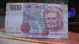 1000 Lire -1990- Montessori Numéro KC 286170 G - 1 000 Lire