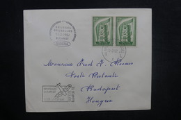 BELGIQUE - Enveloppe 1er Vol Bruxelles / Budapest En 1957 - L 37862 - Brieven En Documenten