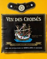 11329 -  Vin Des Croisés 1981 Bonvillars Suisse - Zeilboten & Zeilschepen