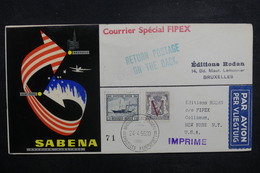 BELGIQUE - Enveloppe Par Vol Spécial " FIPEX " Bruxelles /New York 1956 ,cachets Et Affranchissement Plaisants - L 37881 - Brieven En Documenten