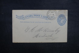 CANADA - Entier Postal De Stratford Pour Montréal En 1892 - L 37888 - 1860-1899 Victoria