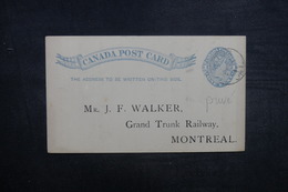 CANADA - Entier Postal Commerciale ( Repiquage Au Verso ) Pour Montréal En 1891 - L 37900 - 1860-1899 Victoria