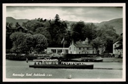 Ref 1314 - Real Photo Postcard - Wateredge Hotel Ambleside Boat - Lake District Cumbria - Ambleside