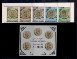 YEMEN 1966 - CONSTRUCTORES DE LA PAZ - YVERT 218/222** + BLOCK 30** - Sir Winston Churchill