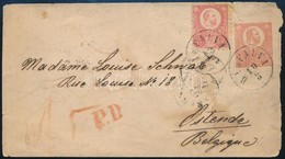 1872 5kr Díjjegyes Levél Réznyomat 5kr Díjkiegészítéssel 'BÁTFALVA' - Ostende (Belgium) - Sonstige & Ohne Zuordnung