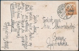 Temesvár 1919 Képeslap Újvidékről Zimonyba Temesvári Felülnyomású 10f/2f Arató Bélyeggel - Sonstige & Ohne Zuordnung