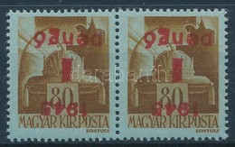 ** 1945 Kisegítő 1P/80f Pár Fordított Felülnyomattal, A Felülnyomat Gépszínátnyomatával (30.000) (garancia Nélkül / No G - Altri & Non Classificati