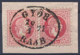 1867 2 X 5kr Kivágáson Eltérő Piros árnyalatban 'GYŐR / RAAB' - Andere & Zonder Classificatie