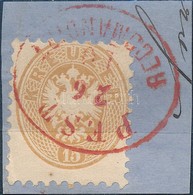 O 1864 15kr Piros ,,PESTH RECOMMENDIRT' Bélyegzővel - Sonstige & Ohne Zuordnung