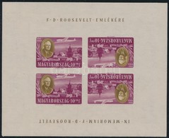 ** 1947 Roosevelt 10f Fordított állású Vágott Kisív - Autres & Non Classés