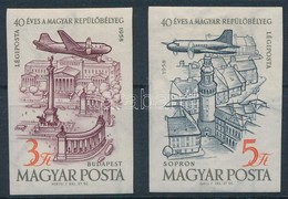 ** 1958 40 éves A Magyar Repülőbélyeg Vágott Sor (5.000) - Andere & Zonder Classificatie