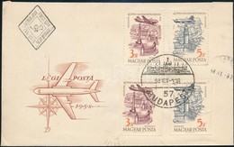 1958 40 éves A Magyar Repülőbélyeg Fogazott és Vágott Sor FDC-n - Otros & Sin Clasificación