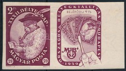 ** 1959 Bélyegnap (32.) ívszéli Vágott Szelvényes Bélyeg (4.000) - Other & Unclassified