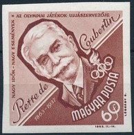 ** 1963 Nagy Idők - Nagy Események Pierre De Coubertin Vágott Bélyeg - Andere & Zonder Classificatie