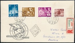 1964 Közlekedés (II.) Vágott Sor 2 Db Ajánlott FDC-n Bécsbe (6.000) - Otros & Sin Clasificación