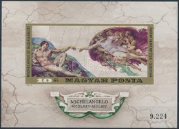 ** 1975 Festmény (XIV.) - Michelangelo Vágott Blokk (4.500) - Otros & Sin Clasificación