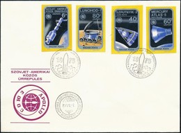 1975 Szovjet-amerikai Közös űrrepülés Vágott Sor 2 Db FDC-n (4.000) - Other & Unclassified