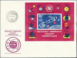 1975 Szovjet-amerikai Közös űrrepülés Vágott Blokk FDC-n (4.500) - Other & Unclassified