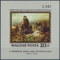 ** 1976 Festmény (XVI.) - Mohácsi Csata Vágott Blokk (5.000) - Otros & Sin Clasificación