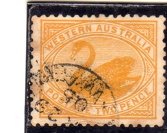 WESTERN AUSTRALIA OCCIDENTALE 1865 1879 PERF. 12 1/2 SWAN CIGNO TWO PENCE 2p USATO USED OBLITERE' - Used Stamps