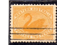 WESTERN AUSTRALIA OCCIDENTALE 1865 1879 PERF. 12 1/2 SWAN CIGNO TWO PENCE 2p USATO USED OBLITERE' - Used Stamps