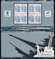 O USA 1886-1986 Liberté 4 Db Négyestömb és Emléklap - Andere & Zonder Classificatie