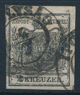 O 1850 2kr HP Ib Fekete, Kiemelt Középrész,  '(IPO)LYSÁG' Certificate: Steiner - Otros & Sin Clasificación