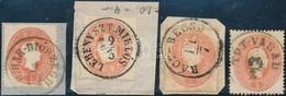 O 1861 4 Db Bélyeg 'BIHAR-DIÓSZEGH', 'LEBENY SZT. MIKLÓS', 'RÁCZ-BECSE', 'TÓT-VÁRAD' (Gudlin 770 P) - Otros & Sin Clasificación