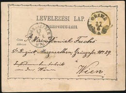 1871 Díjjegyes Levelezőlap/ PS-card 'GLINA' - 'MARGARETHEN WIEN' - Other & Unclassified