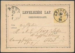 1871 Díjjegyes Levelezőlap / PS-card 'LEPSÉNY' - 'PEST' - Sonstige & Ohne Zuordnung