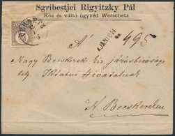 1875 Réznyomat 15kr Ajánlott Levélen / Mi 12 On Registered Cover 'VERSETZ' - 'NAGY BECSKEREK TORONT. M.' - Autres & Non Classés