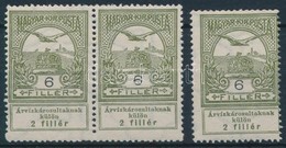 ** 1913 Árvíz Magasra Fogazott 6f Pár + Támpéldány - Other & Unclassified