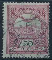 O 1913 Turul 50f Lilásvörös / Kék, Fekvő Vízjellel - Andere & Zonder Classificatie