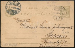 1908 Díjjegyes Levelezőlap 'WIEN-GYŐR-BUDAPEST' Mozgóposta Bélyegzéssel - Sonstige & Ohne Zuordnung