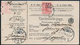 1916 Horvát-magyar Kétnyelvű Távbeszélőjegy Turul 1K Bérmentesítéssel - Andere & Zonder Classificatie