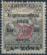 * Nyugat-Magyarország II. 1921 Arató 60f Bodor Vizsgálójellel (9.500) - Andere & Zonder Classificatie