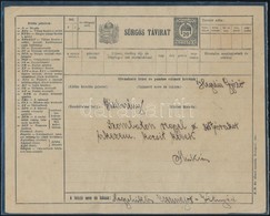 1921 Díjjegyes Távirat (5.000) - Otros & Sin Clasificación