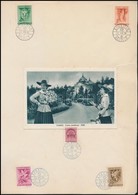 1939 Gödöllői Emléklap Kétszínű (fekete és Kék) Bélyegzésekkel, Levelezőlappal, Pax-ting Sorral - Otros & Sin Clasificación